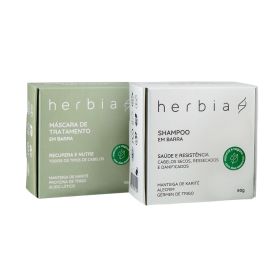 Shampoo + Máscara Cabelos Ressecados e Danificados Herbia