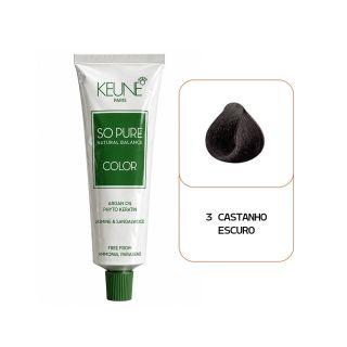 Keune So Pure Tintura Color 3 Castanho Escuro 60mL