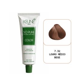 Keune So Pure Tintura Color 7.32 Louro Médio Bege 60mL