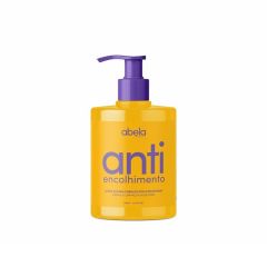 anti-encolhimento abela, embalagem amarela com pump roxo
