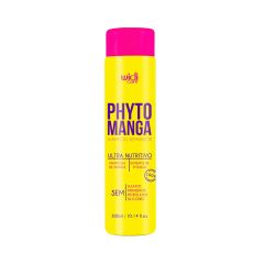 shampoo phytomanga nutritivo com manteiga de manga low poo sem sulfato, embalagem laranja com tampa rosa