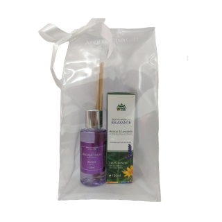 Kit Óleo de Massagem Relaxante + Difusor de Ambiente Lavanda Aromagia (Grátis Sacola Reutilizável WNF)