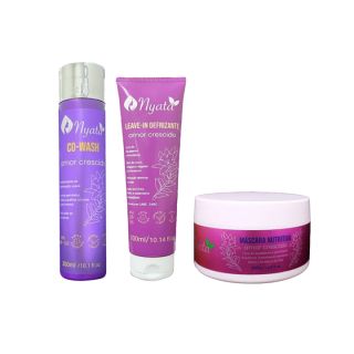 Kit No Poo Amor Crescido Nyata Co-Wash+Máscara+Leave in
