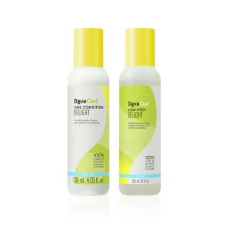 Kit Mini Deva Curl Shampoo Low Poo Delight + Condicionador One Condition Delight 120mL