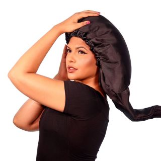 Touca Difusora Preta de Cetim Anti Frizz Soulta