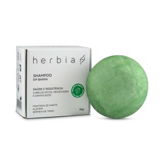 Shampoo em Barra Cabelos Secos, Ressecados e Danificados Herbia 80g