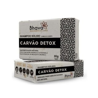 Shampoo Sólido Carvão Detox Lixo Zero Bhava 90g