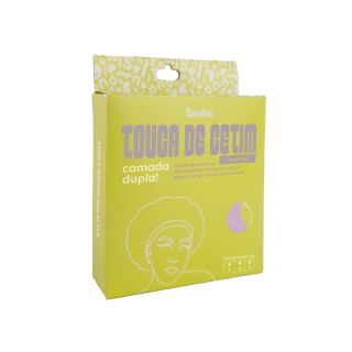 Touca de cetim camada dupla com elástico Cor Rosa Bebe Soulta